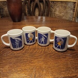 Set of 4 vintage Morton Salt Girls Coffee Mugs